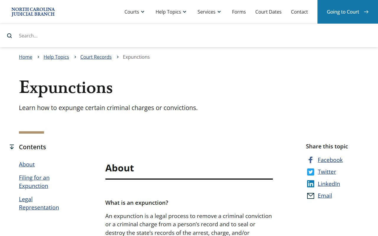 Duplin County court records expunction information