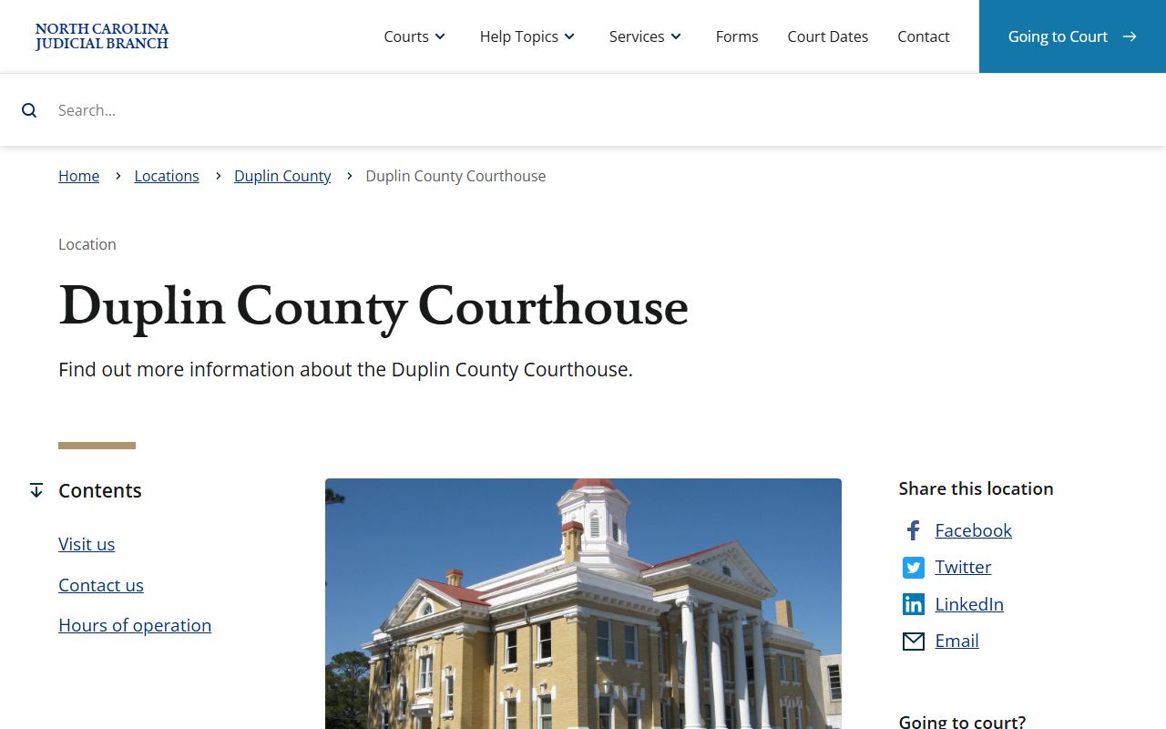 Duplin County court records courthouse information