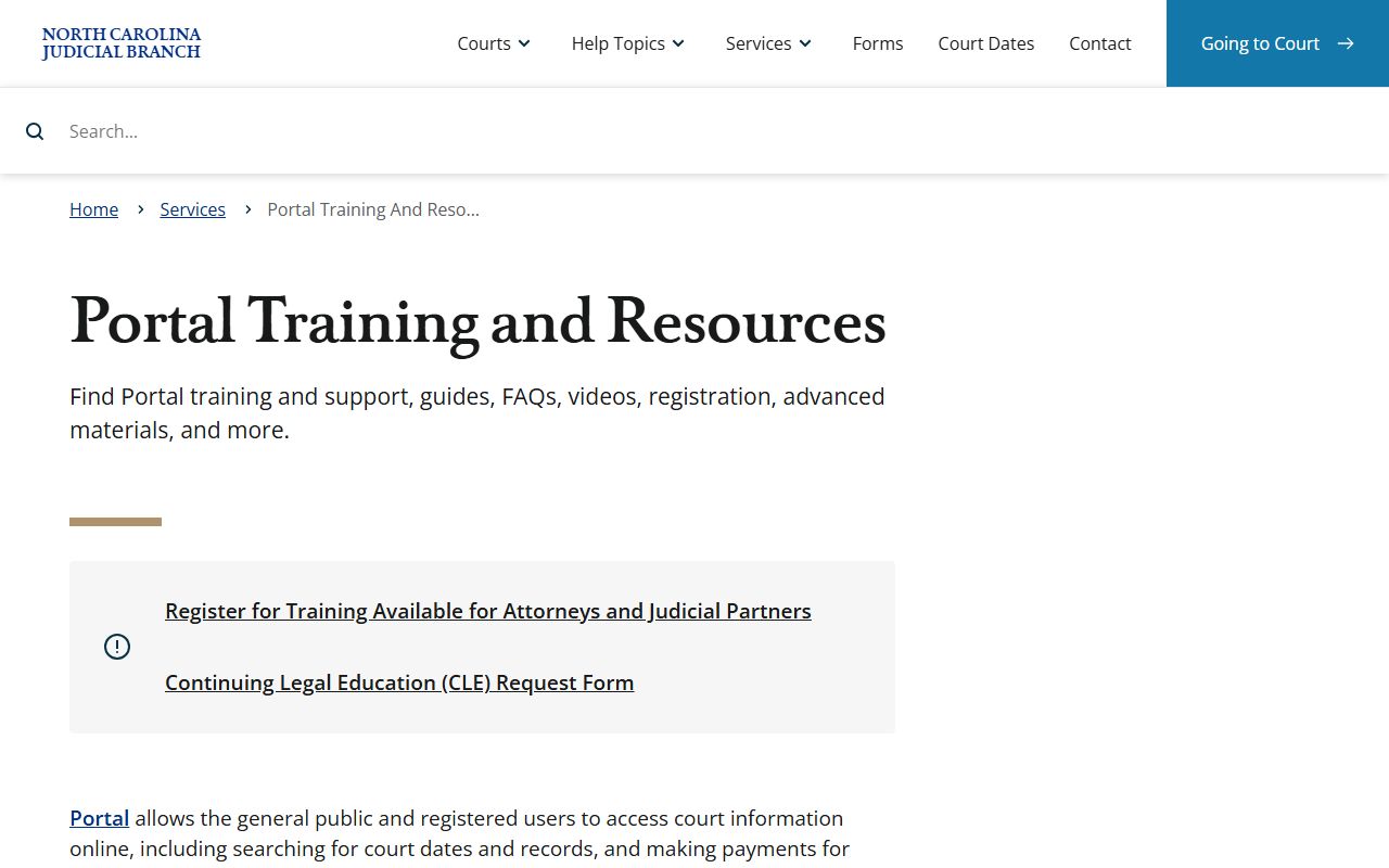 Duplin County court records Portal training and resources