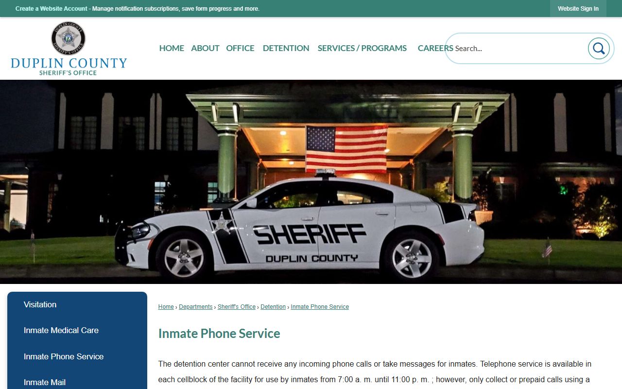 Duplin County inmate phone service PayTel rules