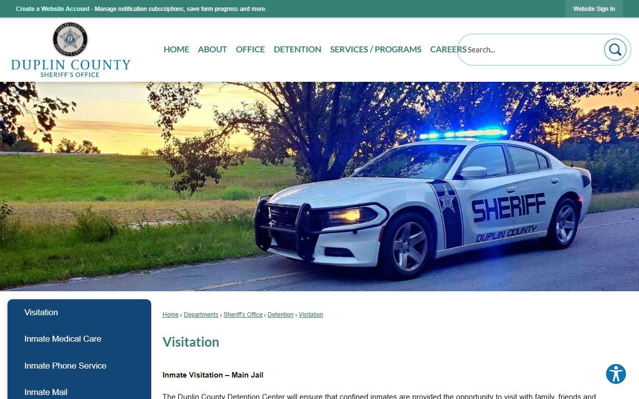 Duplin County inmate visitation official rules
