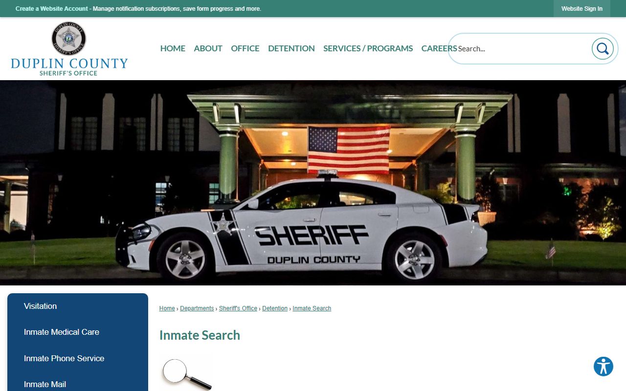Duplin County inmate search official access page