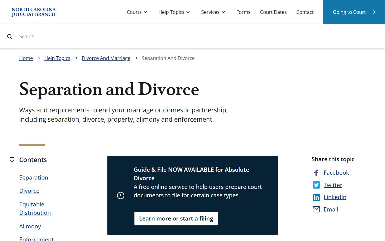 Duplin County divorce records separation and divorce help topic